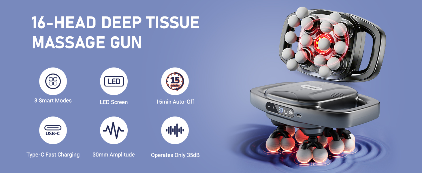 16 Head Massage Gun Deep Tissue