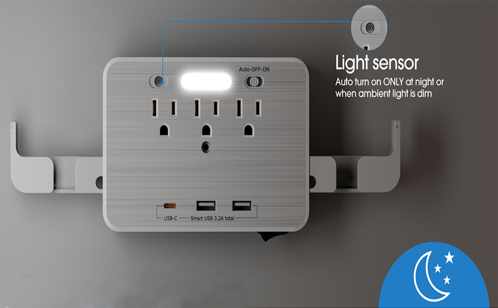night light outlet light socket usb adapter usb wall outlet multi plug outlet surge protector 