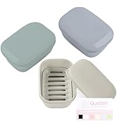 Quatish Soap Holder, Travel Soap Container with Lid, Portable Bar Soap Case, Leakproof Soap Box w...
