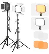 EMART 2-Pack LED Video Light, Portable 3000-5500K CRI97+ Studio Lights with Tripod Stand, Magneti...