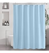 Amazer Baby Blue Shower Liner Cloth Waterproof, Soft Baby Blue Shower Curtain Liner Fabric with W...