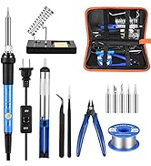 Soldering Iron Kit, Adjustable Temperature 13-in-1 60W Soldering Tool, Solder Kit Electronics wit...