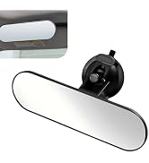 Foelony Rear View Mirror, 2.56" x 8.66" Anti-glare HD Flat Car Interior Rearview Mirror with Suct...