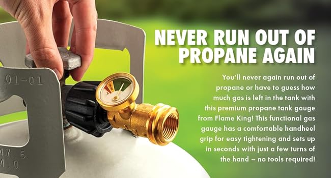 Flame King Propane Tank Gauge Gas Level Indicator Leak Detector Gas Pressure Meter Color Coded