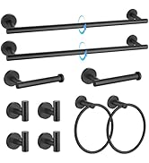 TQKAG Matte Black Bathroom Hardware Accessories Set 10-Pieces, Premium SUS304 Stainless Steel Bat...