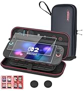 Switch 2 Carrying Case, Switch 2 Case with 12 Game Card Slots, Waterproof and Shockproof Storage ...