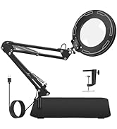 VITOTC 12X Magnifying Glass with Light and Stand, Magnifier with Light Hands Free, 2-in-1 &amp; 5 Col...