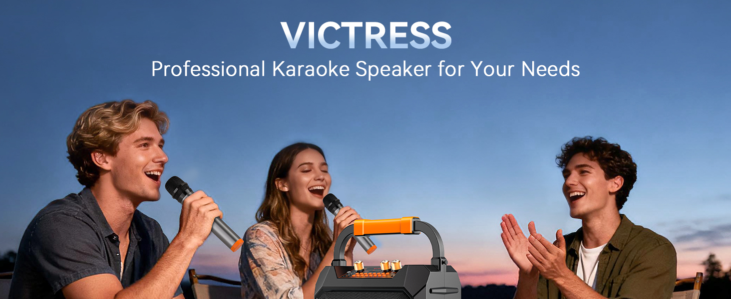 mini karaoke machine with 2 wireless microphones
