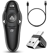 2-in-1 USB Type C Presentation Clicker Wireless Presenter Remote Clicker for PowerPoint Presentat...
