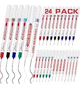 LYXMYGS 24 PCS Long Head Deep Hole Marker Pens,20mm Long Nib Marker, Longs Nose Markers, Waterpro...