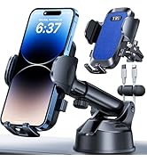 YRU[2024 Upgrade 80LBS Strong Suction]Car Phone Holder Mount,[Bumpy Road Stable]Dashboard Cell Ph...