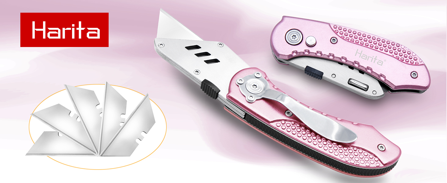 box cutter utility knife-pink-HR01L