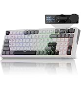 RK ROYAL KLUDGE M100 Wireless Mechanical Keyboard w/Screen &amp; Dual Knobs, Tri-Mode Gasket Mount Ga...