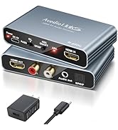 HDMI ARC Audio Extractor 4K60Hz, HDMI ARC Adapter to Optical/SPDIF RCA 3.5mm AUX Audio Adapter Co...