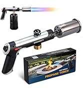 Powerful Propane Torch Gun with One-Tap Max Power &amp; Safety Lock, Adjustable Flame Up to 3,272°F, ...