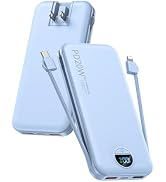 Portable Charger with Built-in Cables and Wall Plug, 10000mAh PD20W USB C Power Bank Fast Chargin...