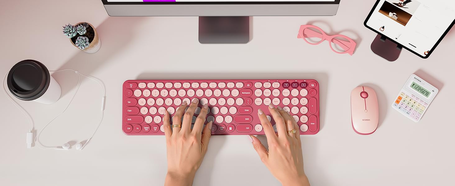 pink keyboard and mouse wireless