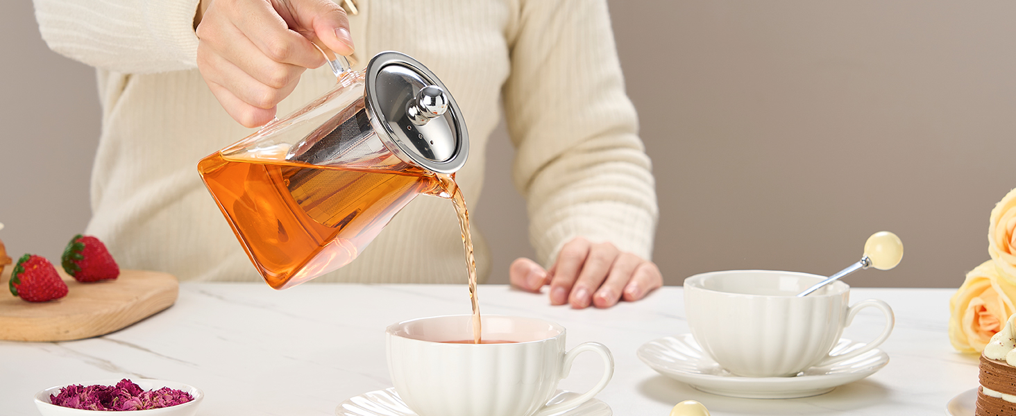 Glass Teapot Stovetop 18.6 OZ