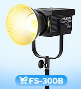 Nanlite FS-300B - Foco LED bicolor de 300 W, 2700 K-6500 K, CRI 96 ajustable, control de aplicaci...