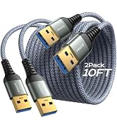 AINOPE USB to USB Cable, 10FT*2Pack USB 3.0 A to A Male to Male Cable [Never Rupture] Double End ...