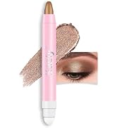 HHLTOH 2-in-1 Cream Eyeshadow &amp; Highlighter Stick, Waterproof Bronze Shimmer Eye Shadow Pencil fo...