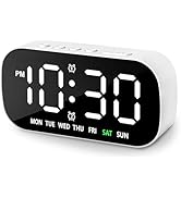 Small Digital Alarm Clocks for Bedrooms, 5 Levels Brightness Dual Alarm 12/24Hr and Snooze Simple...
