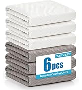 Tekswip Nanoscale Microfiber Cloths 15.55”x 15.55”, Glass Window Mirror Stainless Steel Car Clean...