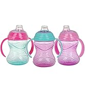 Nuby Clik-It Grip N' Sip Soft Spout No-Spill Training Sippy Cup with Handles - (3-Pack) 10 oz - 4...
