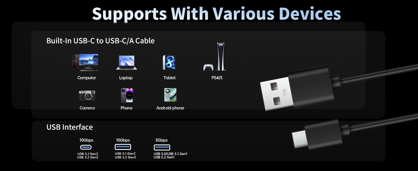 Fikwot FP70 Portable SSD External solid state drive 1050MB/s