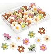 30 Pieces Flowers Push Pins (5 Styles of Flowers A, 30Pcs)