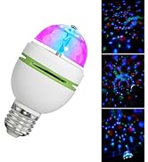 NAWTOR RGB Color Rotating Bulb, E27 3W LED Bulbs Colored LED Strobe Light Bulb Multi Crystal Stag...