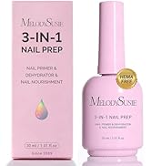 MelodySusie 30ML Nail Dehydrator and Primer, 3-in-1 HEMA-Free Acid-free Nourishing Nail Prep for ...