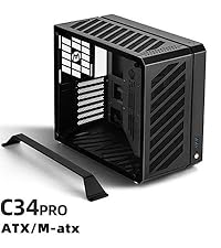 Mechanic Master C34Pro Compact Desktop PC Case with Carry Handle | 360mm AIO Support, ATX/E-ATX (27c...