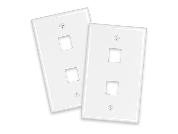 iwillink 10 Pack 2-Port Keystone Jack Wall Plates