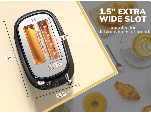 Wide slot toaster