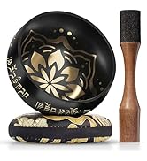 Tibetan Singing Bowl Set – Authentic Hand-Tuned Sound Bowl for Meditation – Complete Meditation B...