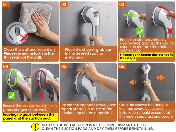 suction grab bars for shower