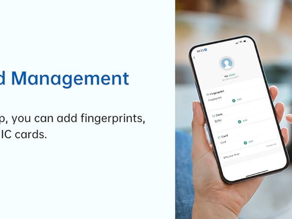 Add fingerprint/password/card via APP