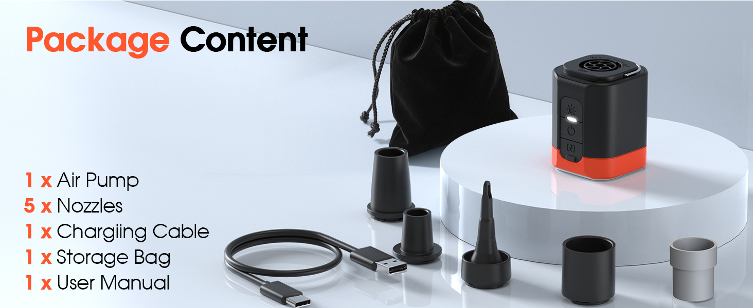 portable air pump for inflatables rechargeable air pump portable inflator air pump