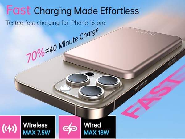  portable iphone charger fast charging magnetic phone charger battery pack portable