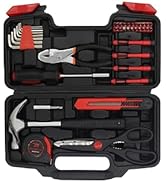 Naxypnalic Basic Tool Kit for Home, Small Tool Set of 39, Mini Home Tool Kit with Tool Box, Start...