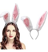 Bunny Ears Headbands Furry Rabbit Ear Headband Party Prom Cosplay Headwear Costume Hair Accessori...