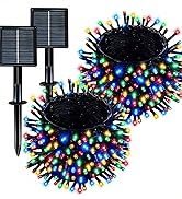 Solar String Lights Outdoor Waterproof 2 Pack Total 66ft 200LED 8 Modes Twinkle Lights Solar Fair...