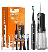 Water Flosser and Electric Toothbrush Combo - Cordless Water Flosser for Teeth - 5 Modes Sonic El...