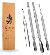 Cuticle Pusher Dual Sided - Sharp Edge Spoon Shaped Double Ended Ingrown Toenail Lifter Remover T...