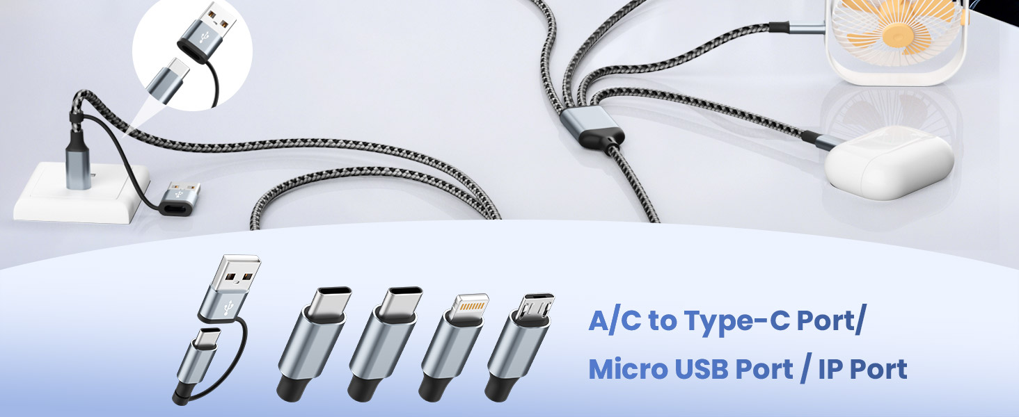 4 in 2 multi charging cable