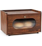 Sunhoo Bread Box for Kitchen Countertop Storage Wooden Breadbox Holder Container Morden Rustic Fr...