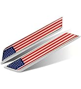 Foelony 2 PCS USA Flag Metal Emblem Decals, 3D Metal American Flag Fender Badge, Scratch-Resistan...