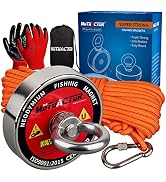 MUTUACTOR Fishing Magnet Kit,700lb Rare Earth Neodymium Magnets,Strong Magnet Fishing Heavy Duty ...