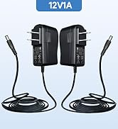 2Pack 12V 1A/1000mA 10ft Long Power Supply Adapter, 12W Adaptor AC to DC Adapter Cord for LED Str...